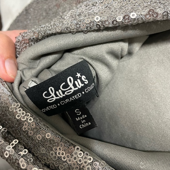 Slink and Wink Matte Silver Sequin Maxi Dress - Lulus - Picture 6 of 8